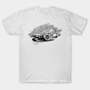 Cobra Action Art Splash Print Wireframe T-Shirt